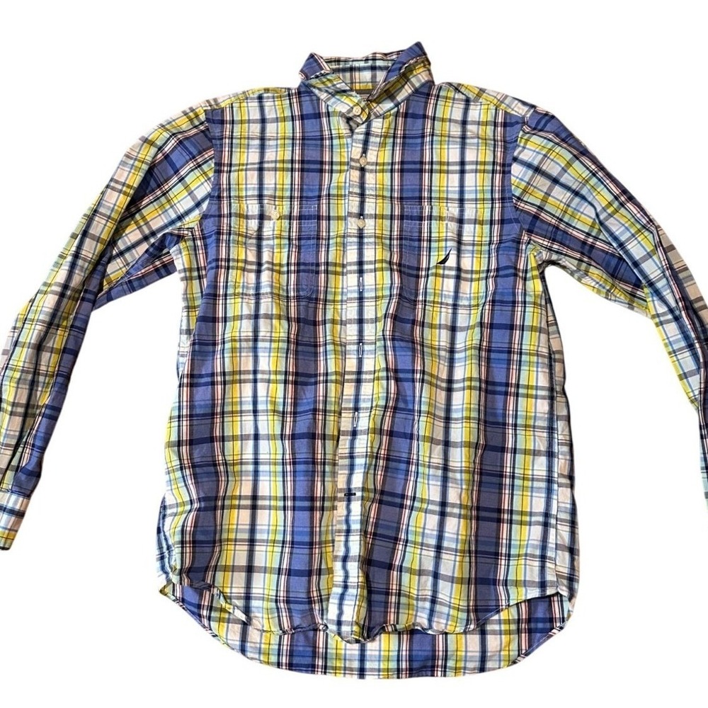Nautica Men's‎ Plaid Button-Down Shirt – Size M – Multicolor – Cotton Mauritius